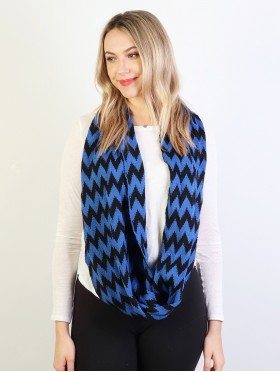 Chevron Print Loop Knit Scarf